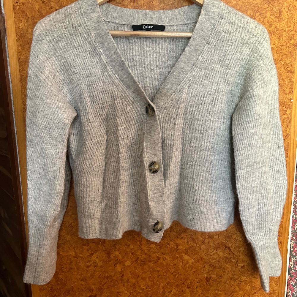 Quince Gray Women's Cardigan Sweater